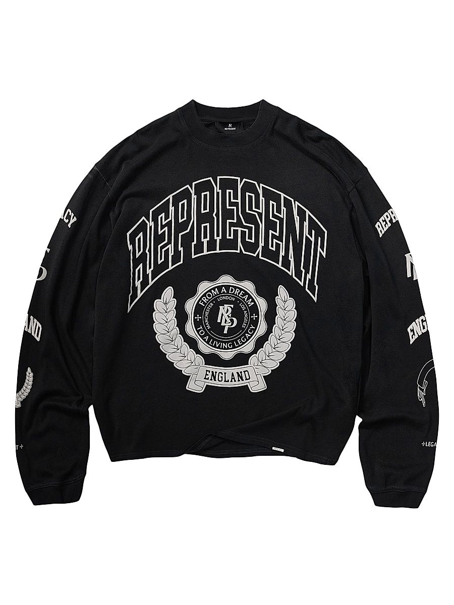 Men's Legacy Crest Long-Sleeve Shirt - Stained Black - Size XS