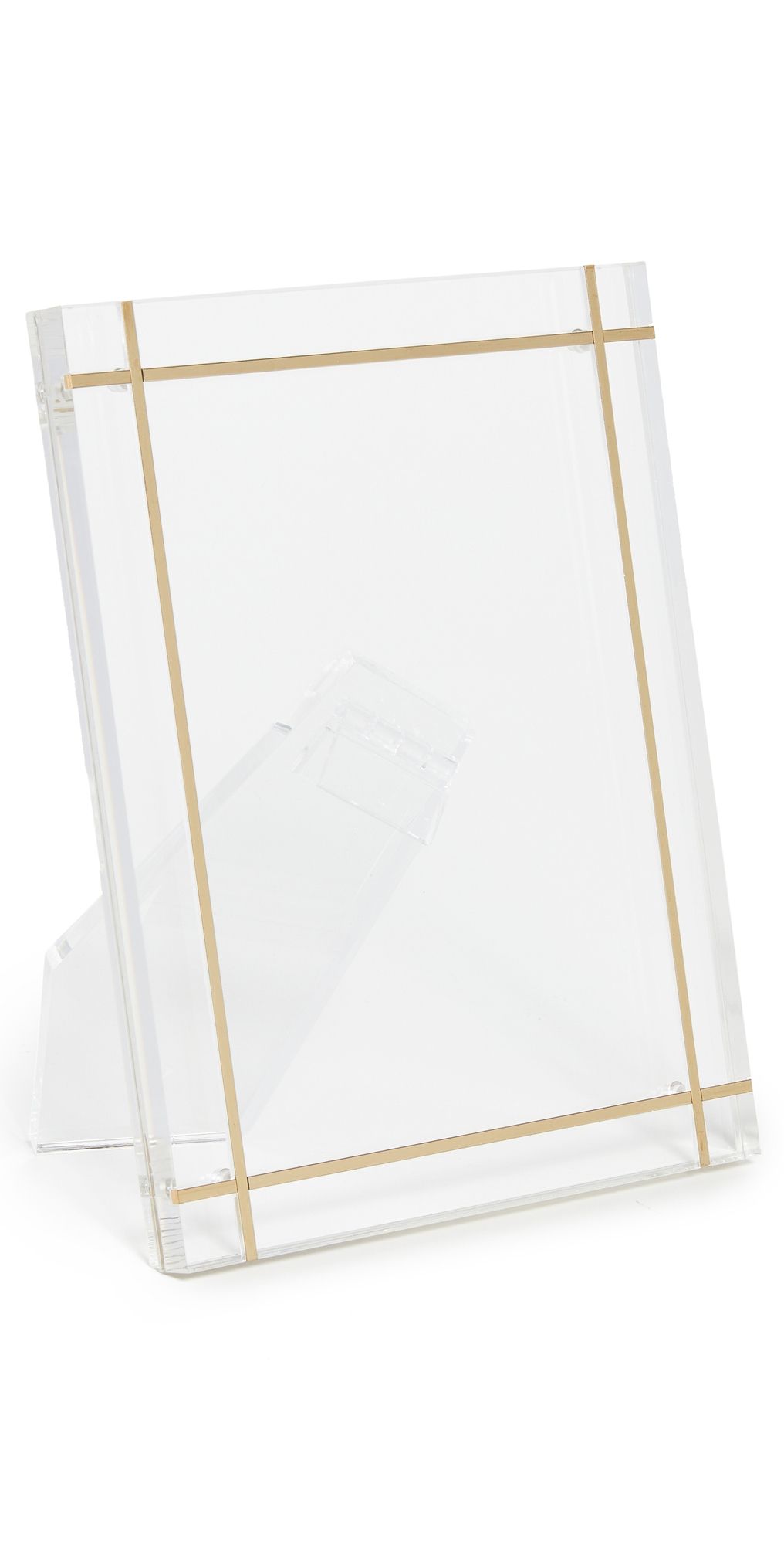 Tizo Design Tizo Design Lucite Frame with Brass Inlay 5x7 Clear/Gold Metal One Size