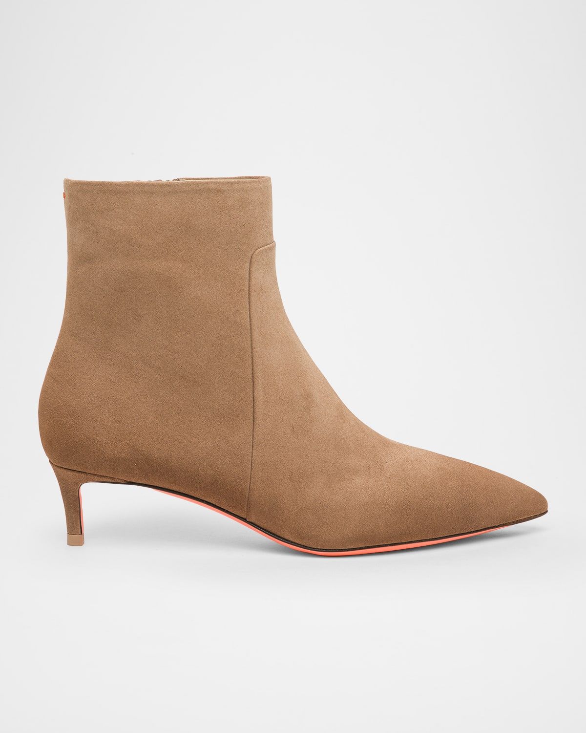 Suede Kitten Heel Ankle Booties