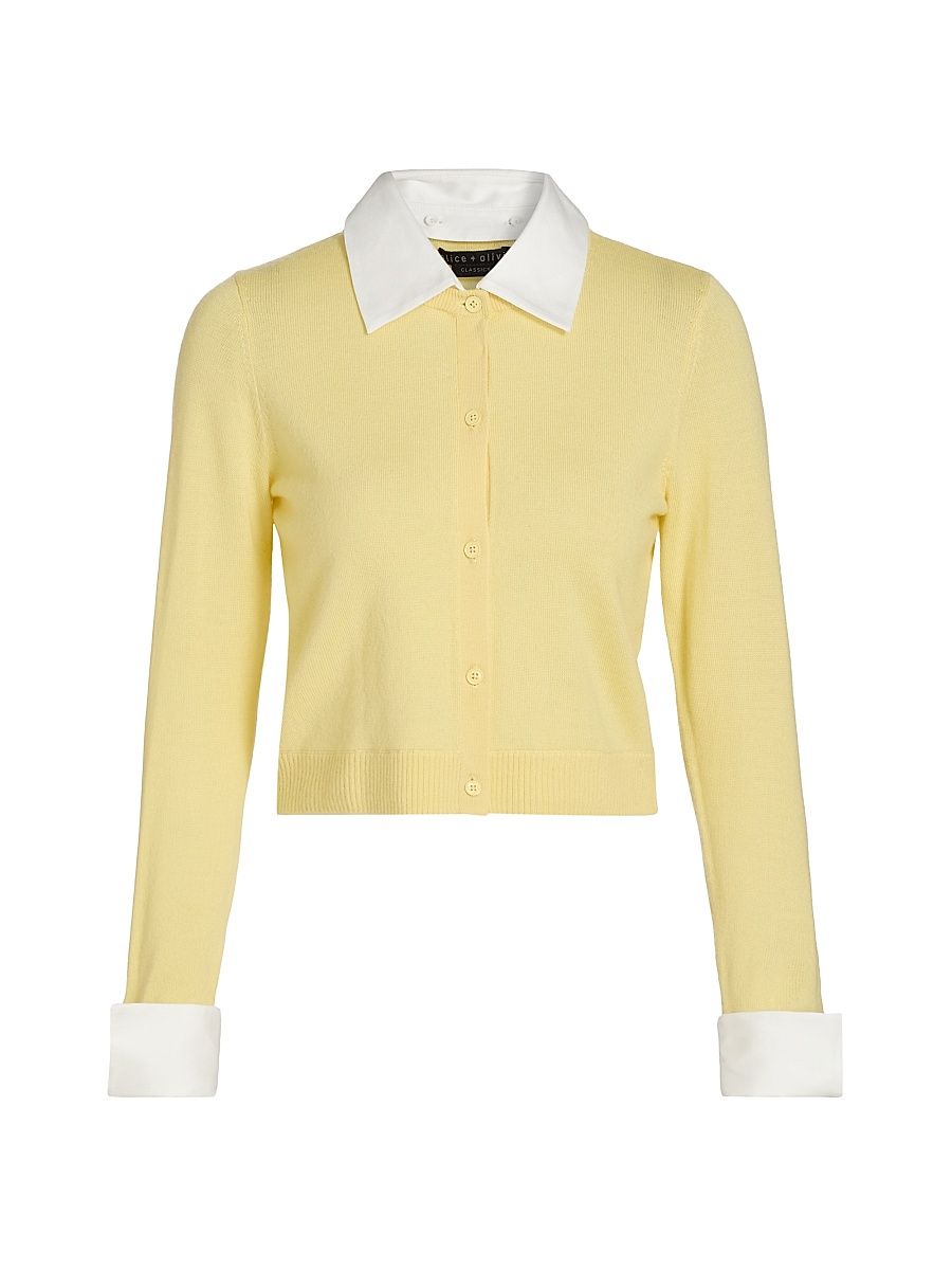 Women's Dollie Cotton Collared Cardigan - Butter - Size XL