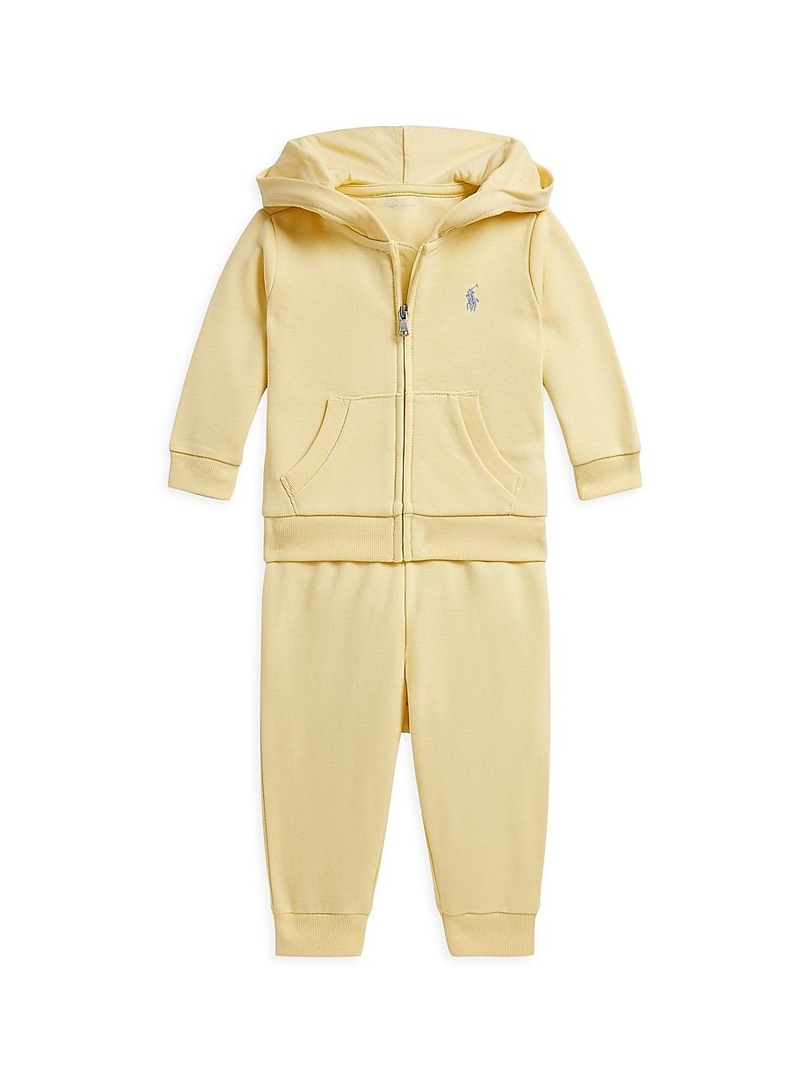 Baby Boy's French Terry Full-Zip Hoodie & Pants Set - Yellow - Size 9 Months