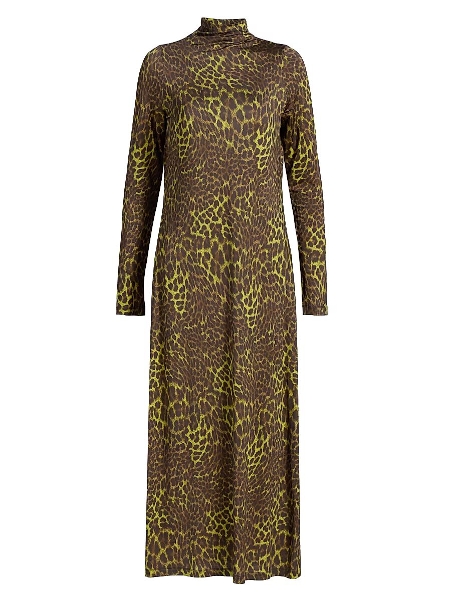 Women's Paxton Leopard-Print Jersey Midi-Dress - Grasslands - Size Large