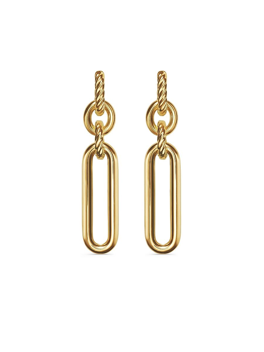 Women's Lexington Double Link Drop Earrings in 18K Yellow Gold, 53.5MM - Gold