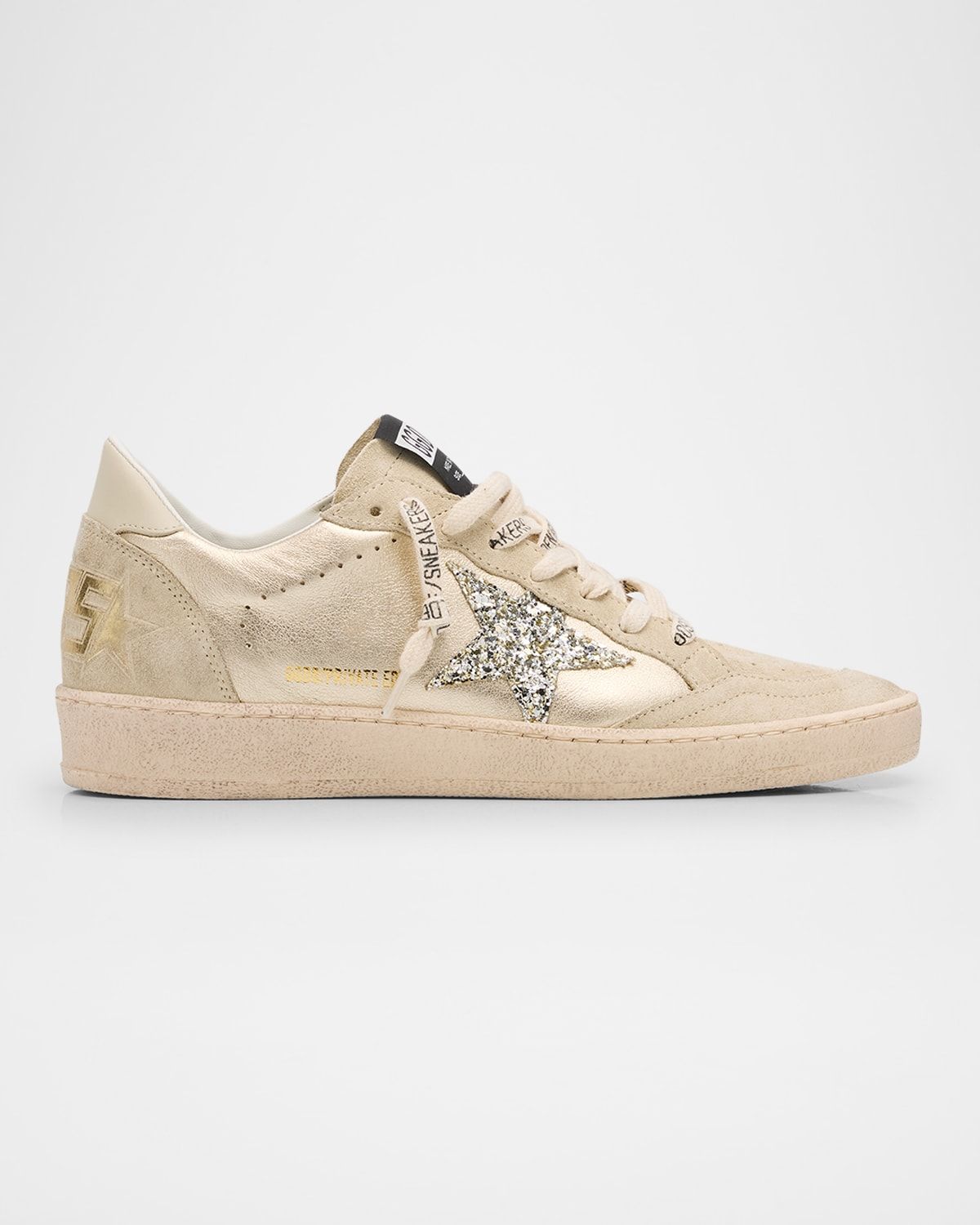 Ball Star Metallic Glitter Low-Top Sneakers