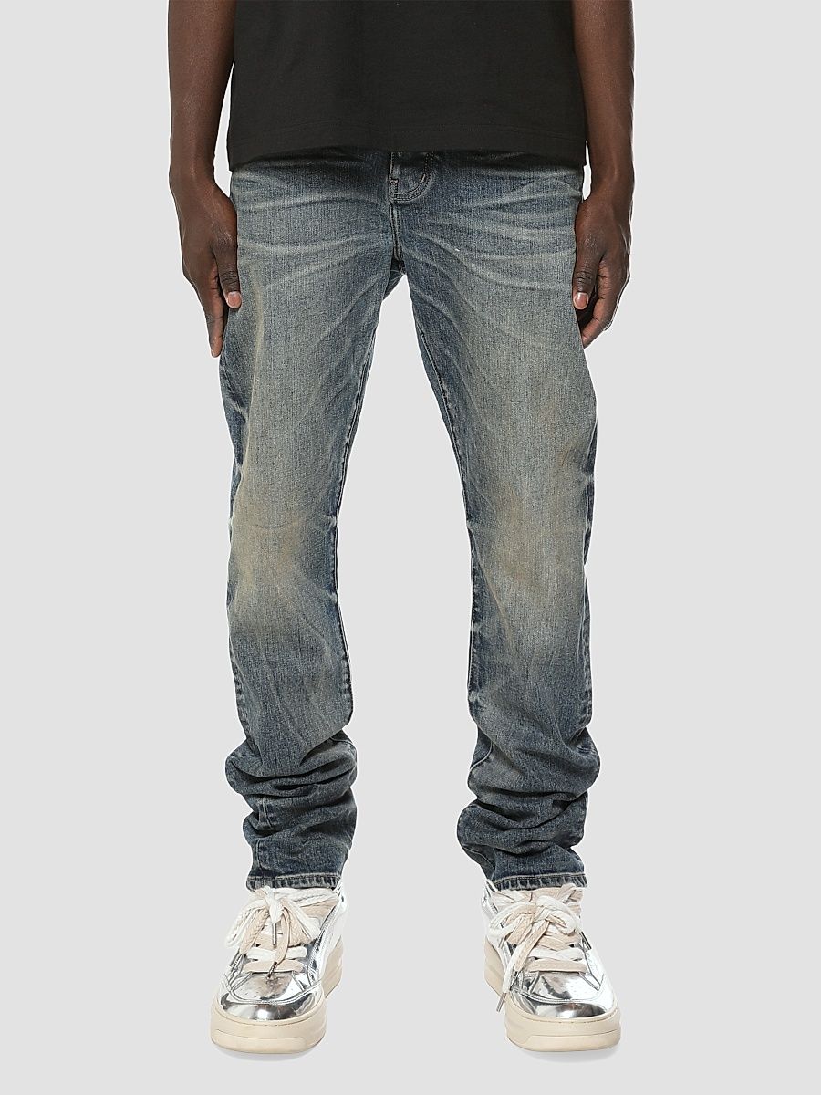 Men's Whiskered Straight-Leg Jeans - Dark Indigo - Size 40