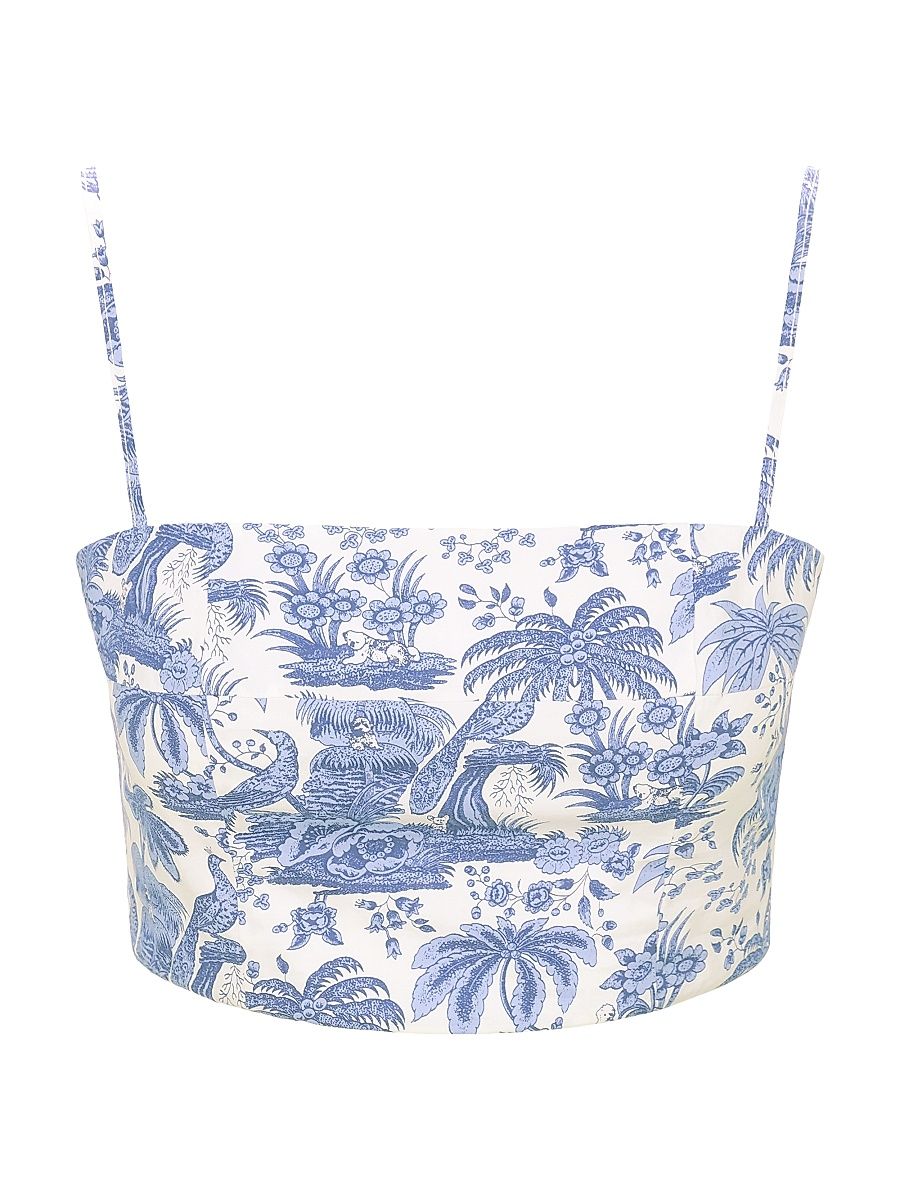 Women's Federico Crop Tank - Blue Toile - Size XL