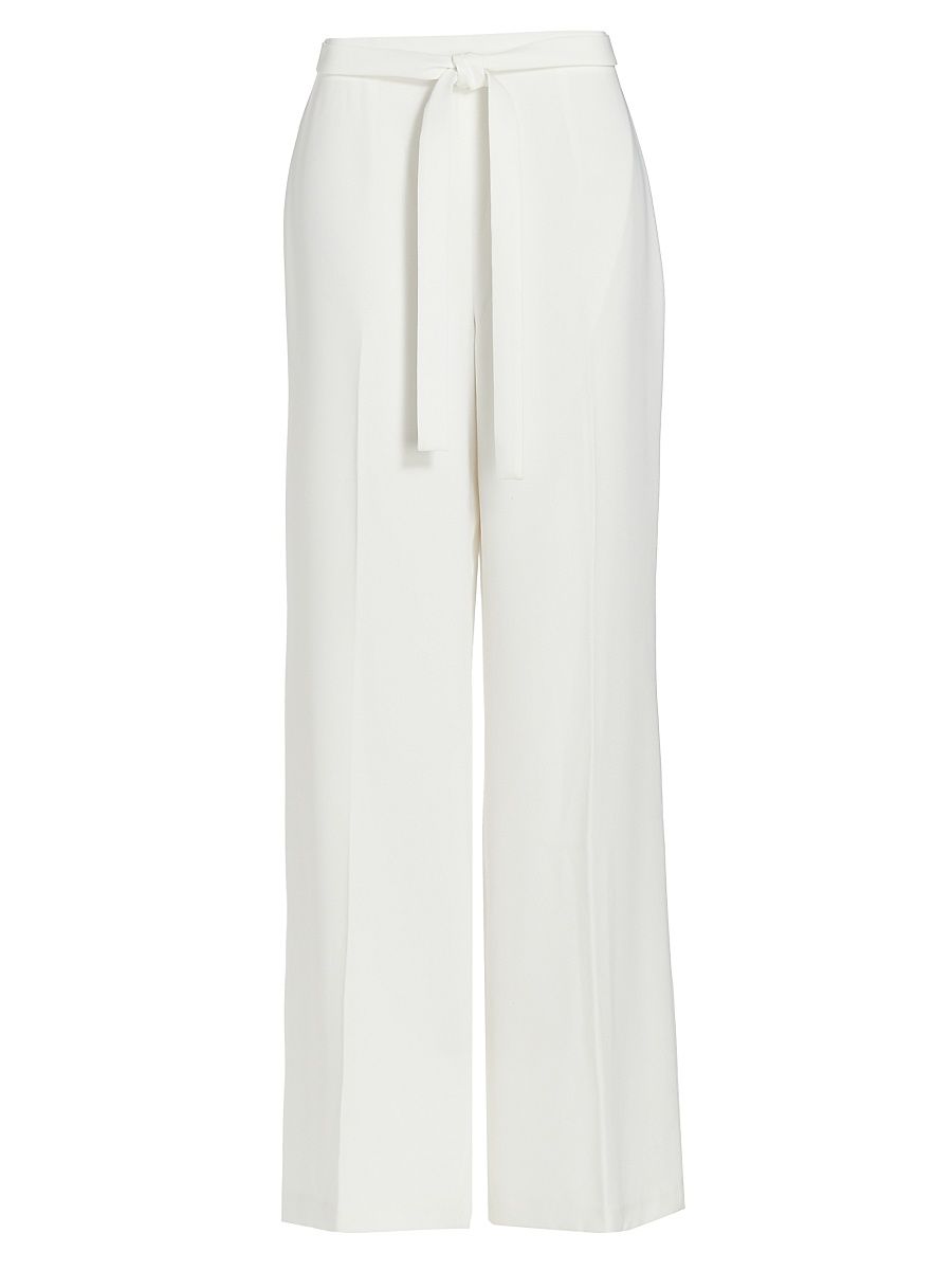 Women's The Brianne Belted Wide-Leg Pants - Sky White - Size 16