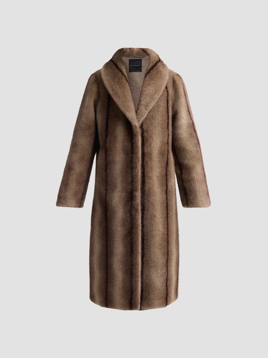 Elie Tahari Women's The Hila Faux-Fur Coat - Dusty Sable - Size XL