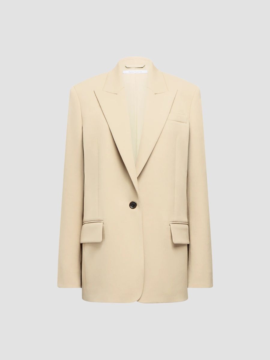 Another Tomorrow Women's Oversized Tailored Jacket - Sand - Size 14