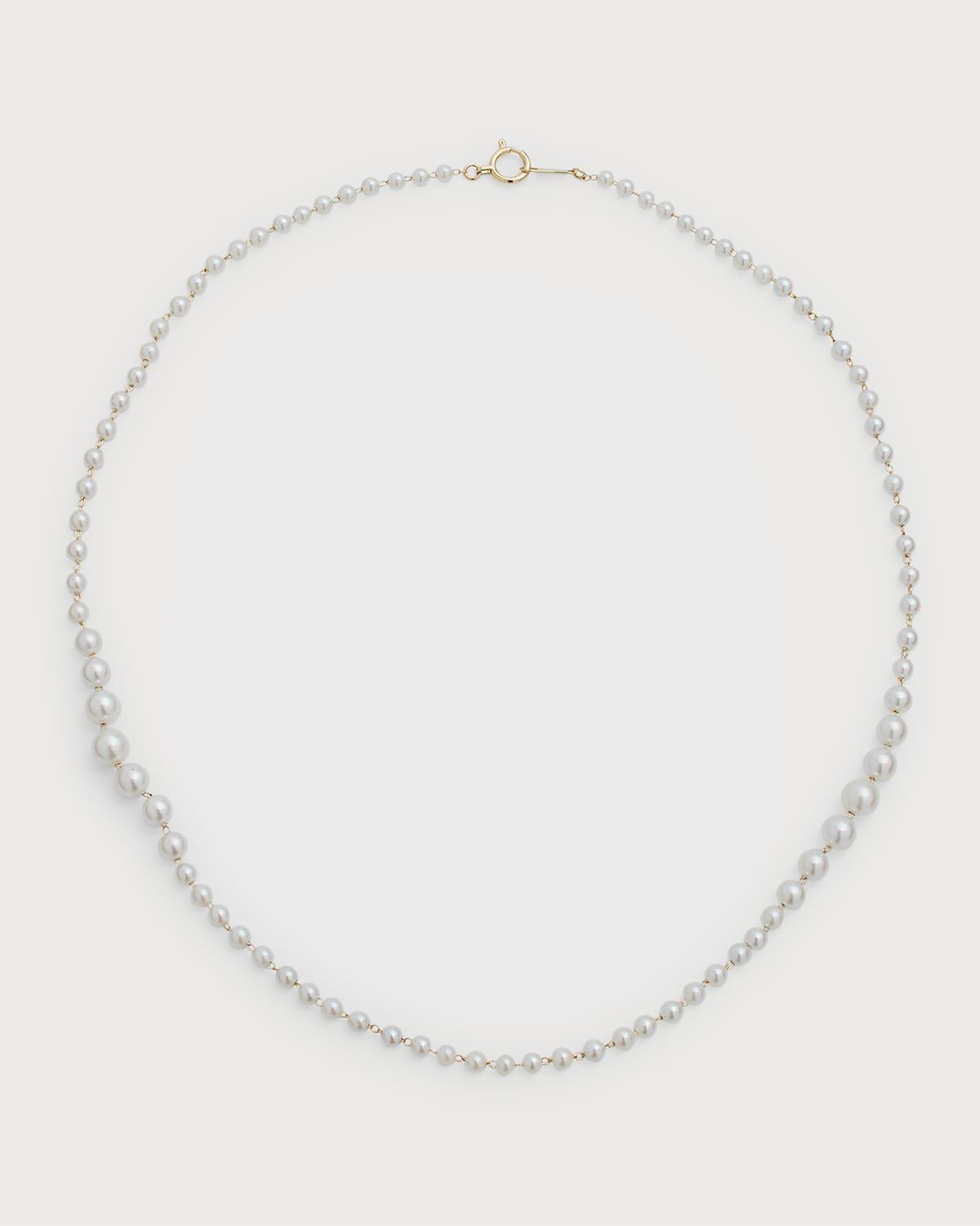 14K Yellow Gold Akoya Short Graduated Strand Necklace
