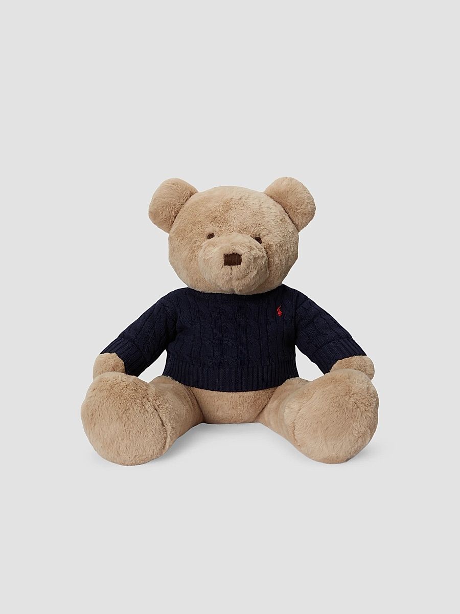 Polo Ralph Lauren Unisex Baby's Teddy Bear In Cable-Knit Cotton Sweater - Navy