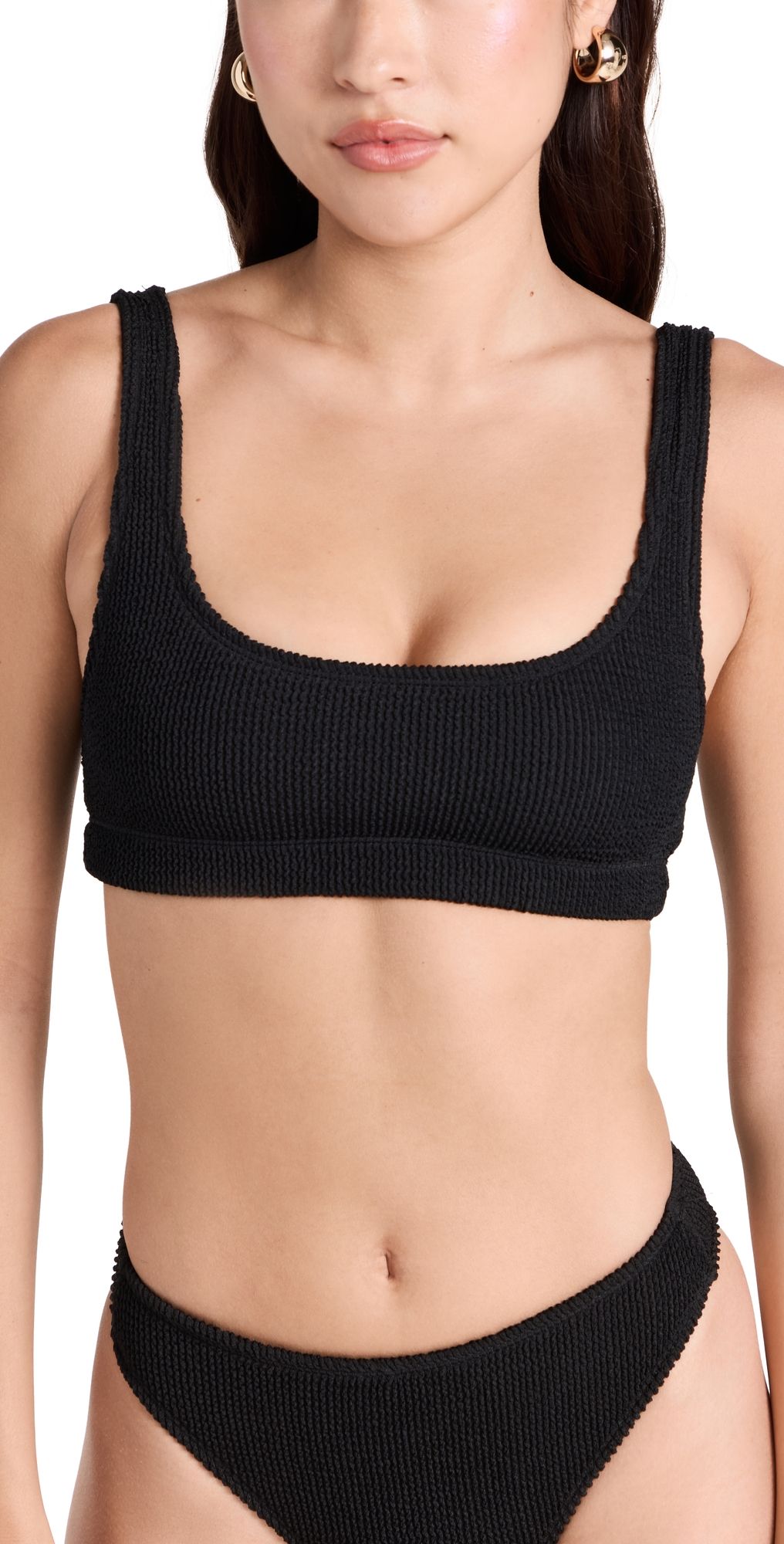 Good American Always Fits Scoop Bikini Top Black001 L/XL