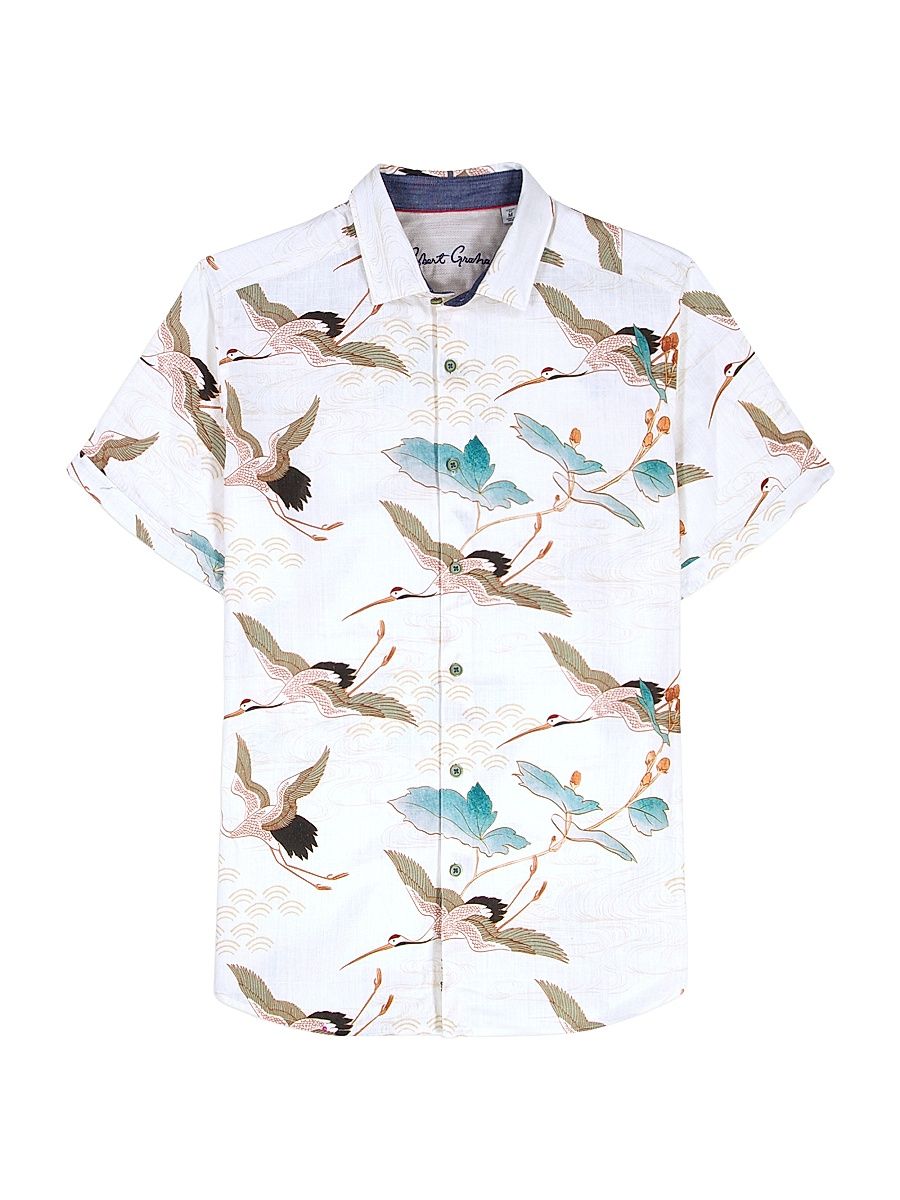 Men's Tsuru Short-Sleeve Shirt - White - Size XXL