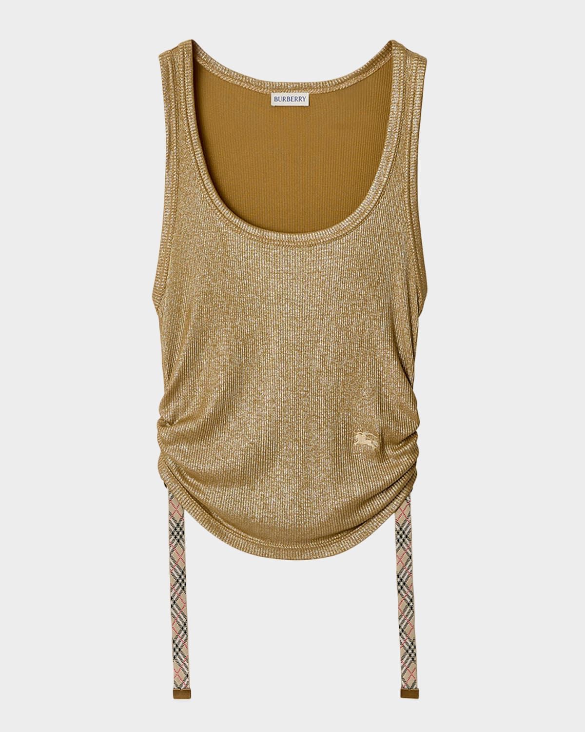 Tiana Ruched Metallic Rib Tank Top