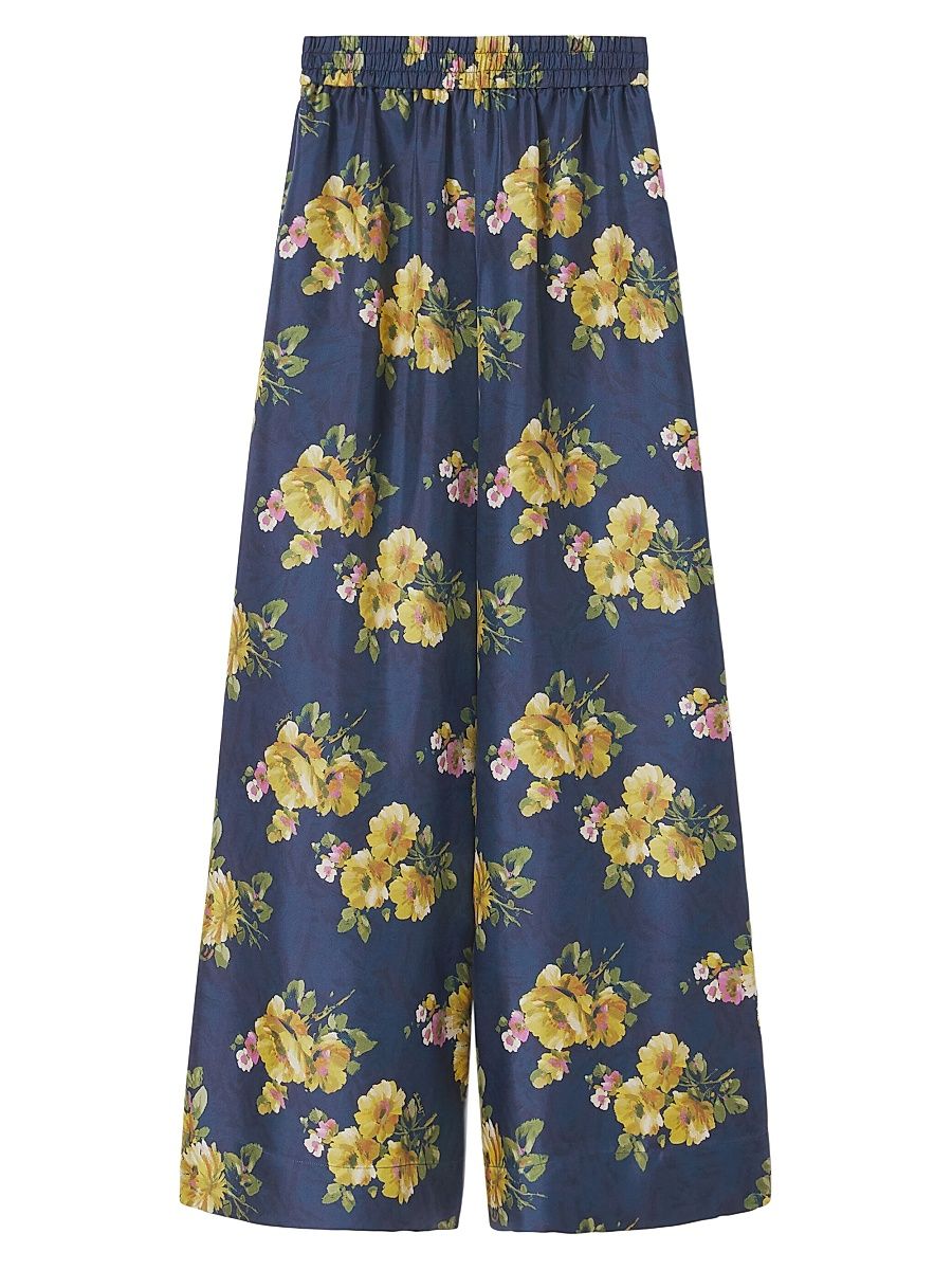 Women's Palazzo Pants - Riptide Midnight Blue - Size XS