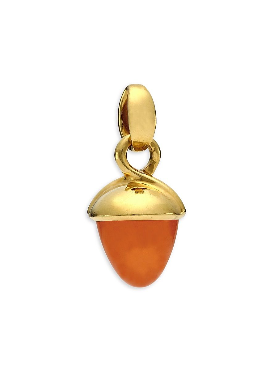 Women's Mikado Bouquet 18K Yellow Gold & Mandarin Garnet Acorn Pendant - Mandarin Garnet