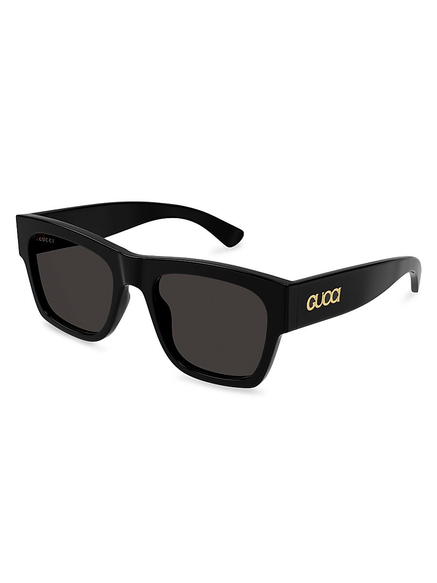 Men's 54MM Squared Sunglasses - Gold Black
