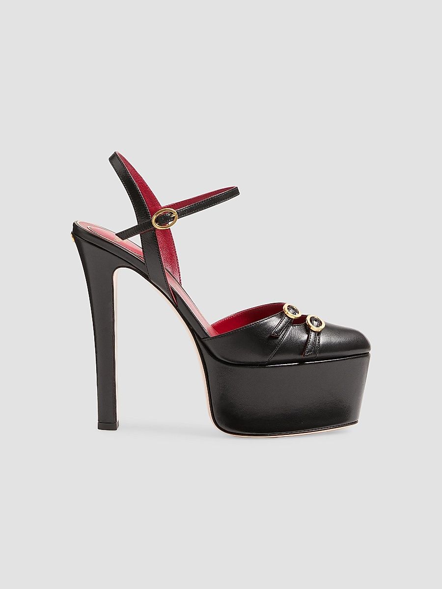 Valentino Women's Crasher 145MM Platform Pumps in Kidskin - Black - Size 12