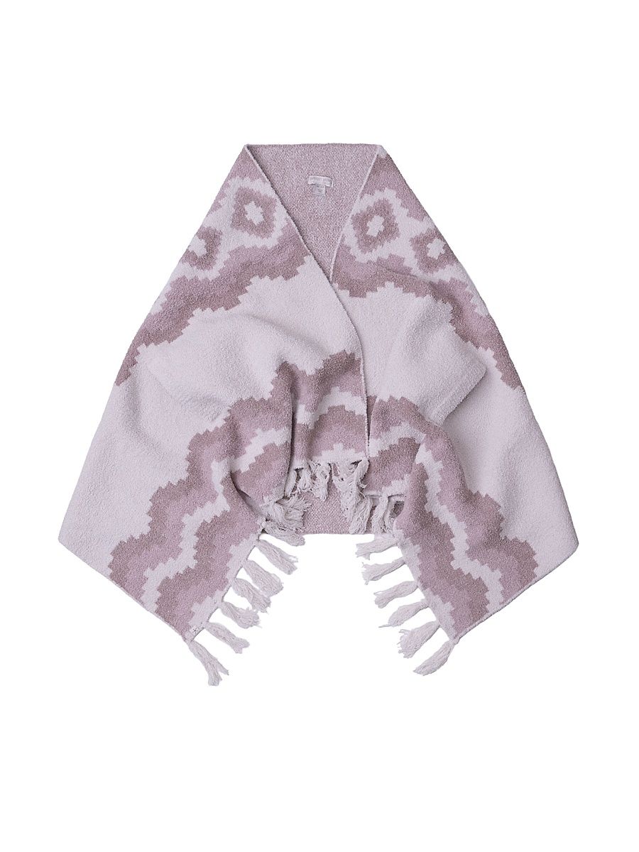 Women's Cozychic Mosaic Fringe-Trimmed Wrap - Faded Rose Multi