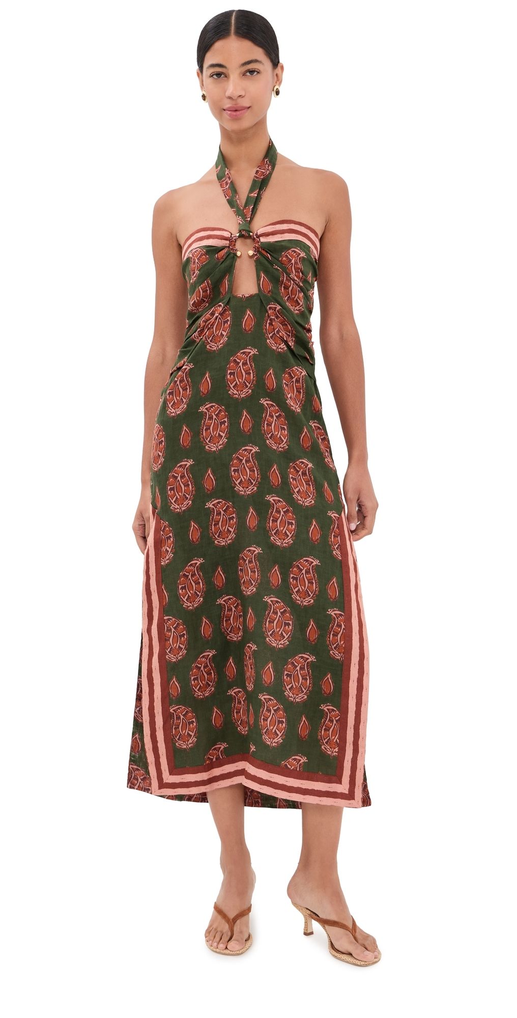 Johanna Ortiz Desert Heart Dress Green/Rose 10