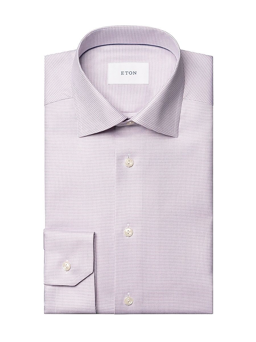 Men's Slim-Fit Semi Solid Twill Shirt - Pink - Size 16.5