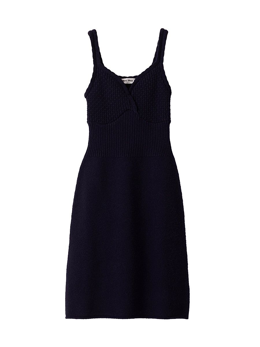 Women's Wool Knit Tank Dress - Blue - Size 8