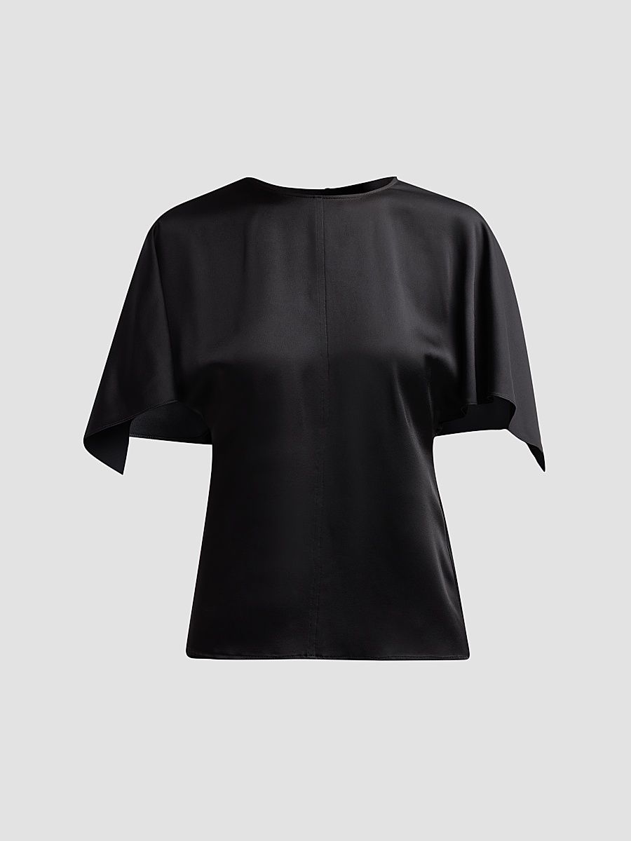 Women's Handkerchief Satin Top - Black - Size 0