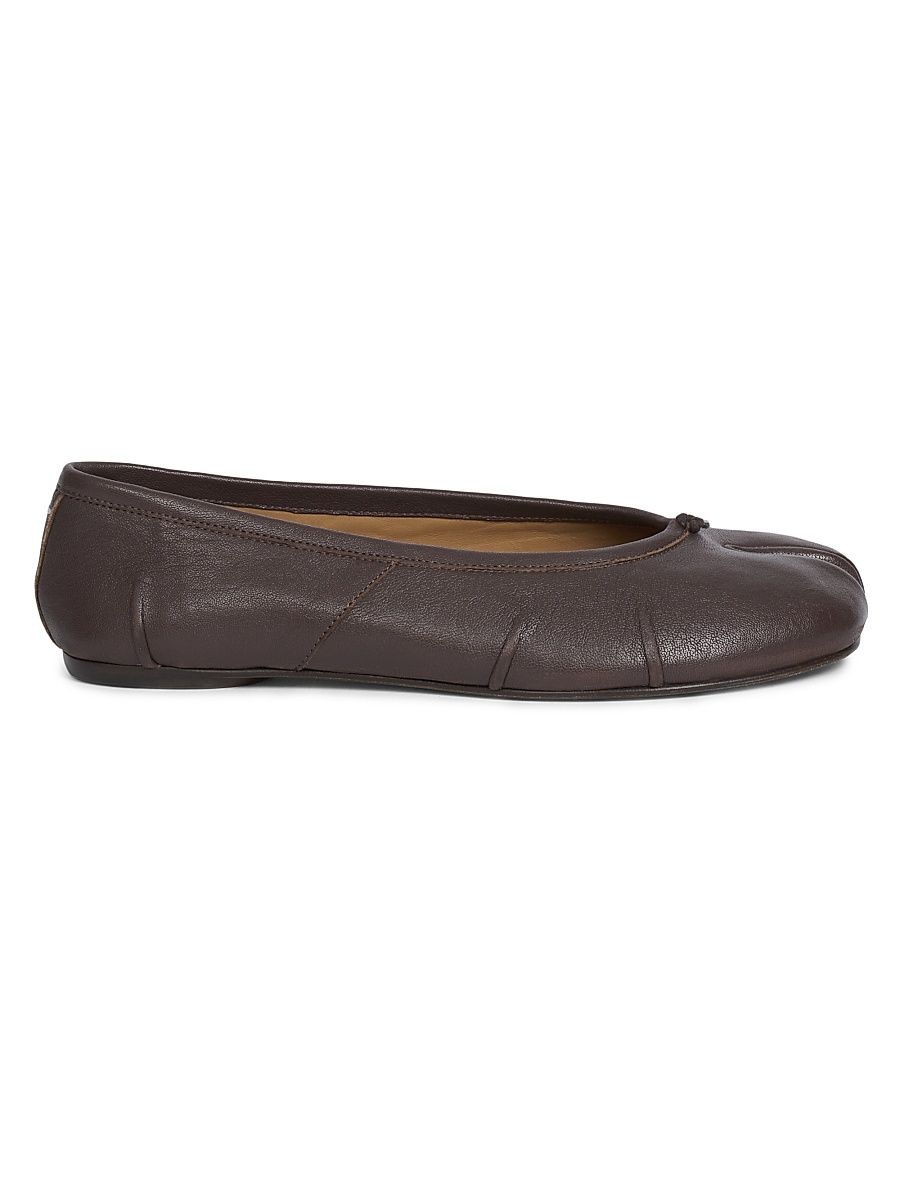 Women's Tabi Leather Ballerina Flats - Moka - Size 9.5