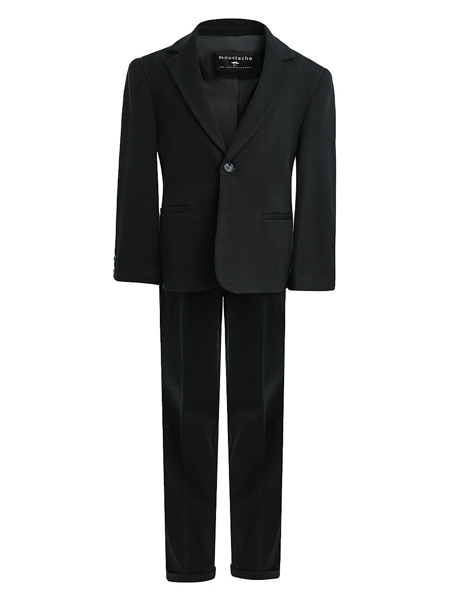 Little Boy's & Boy's Slim-Fit Suit Set - Black - Size 14