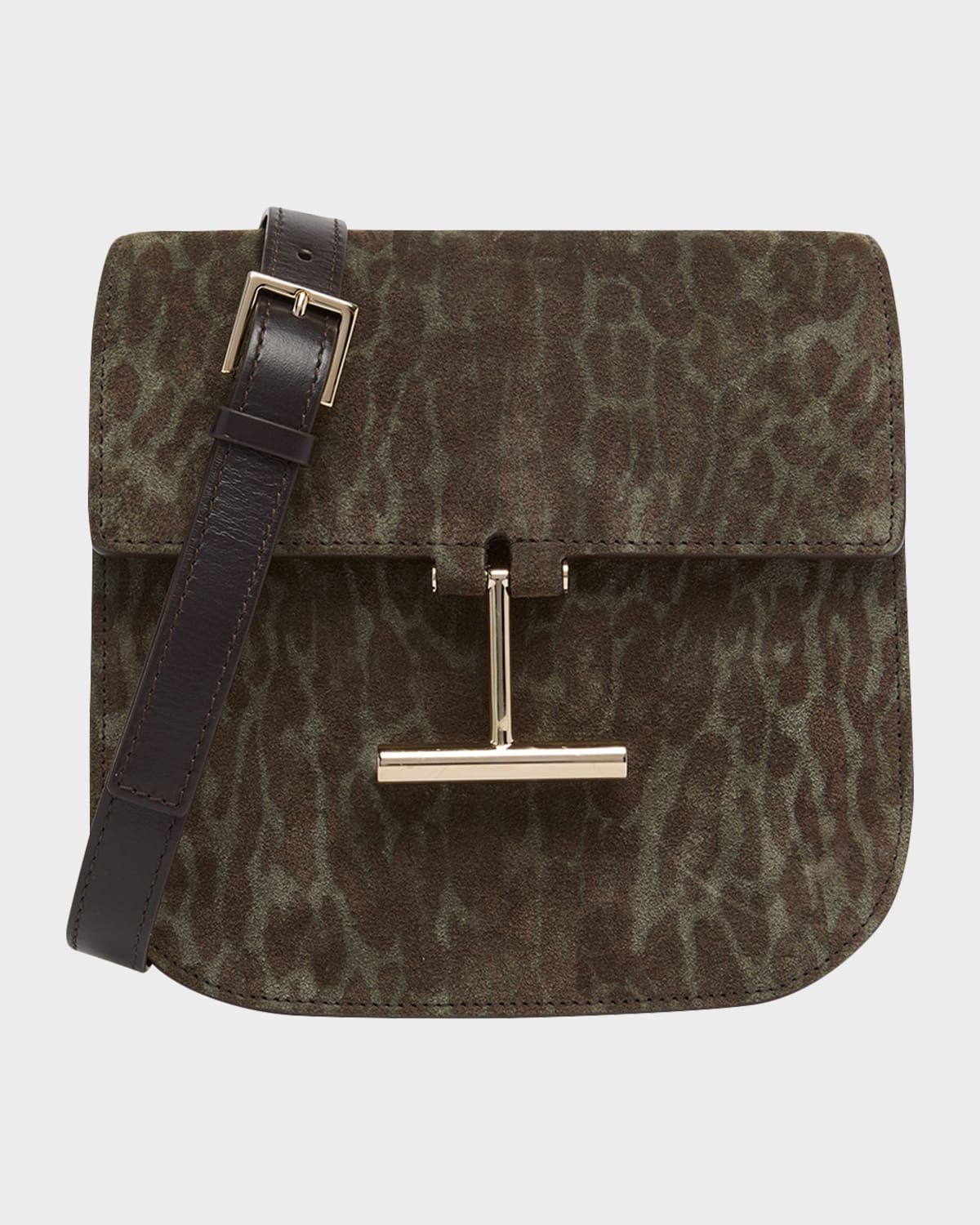 Tara Mini Shoulder Bag in Ocelot-Printed Suede