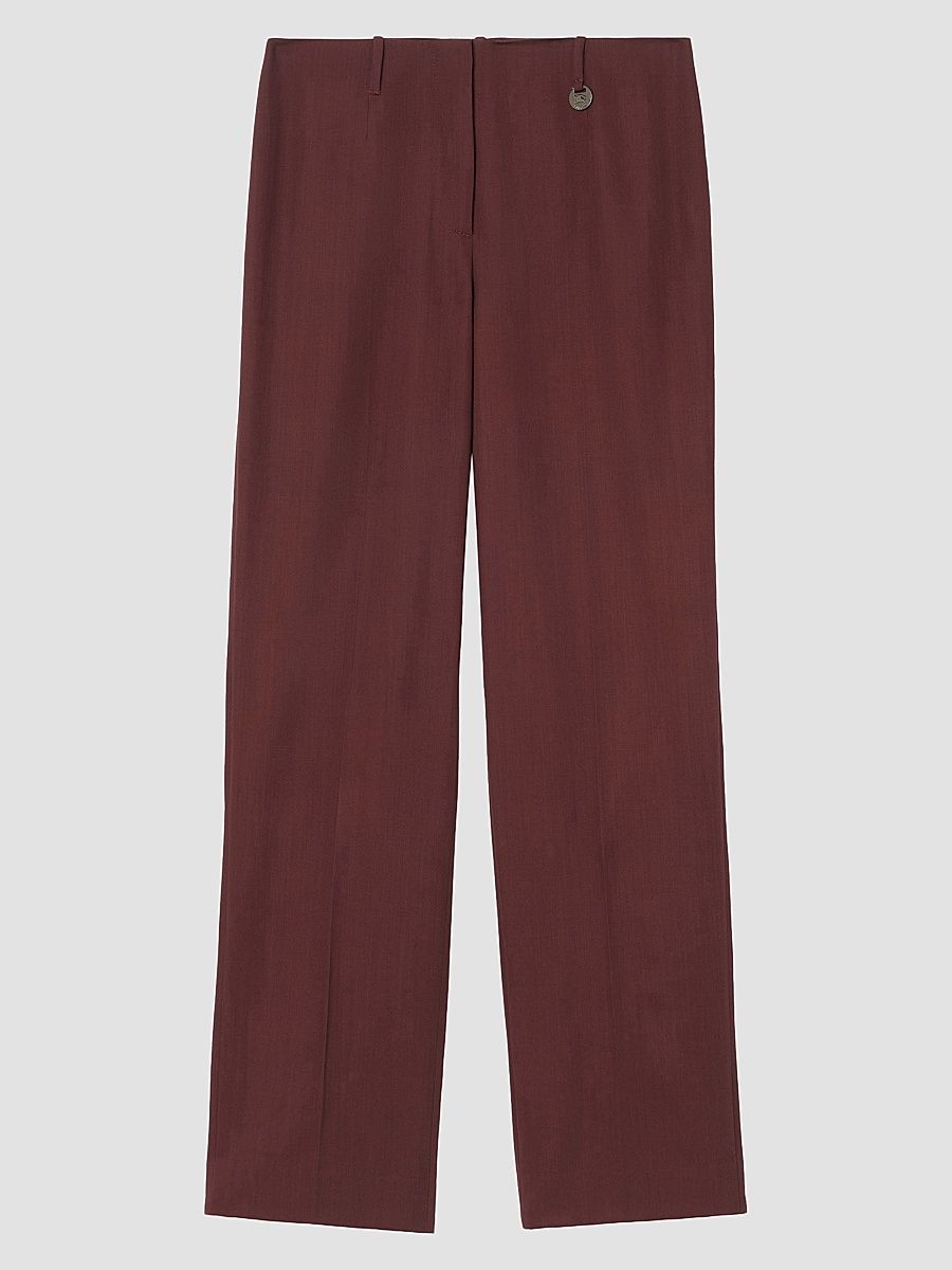 Women's Wool Tailored Trousers - Vineyard Red - Size 0