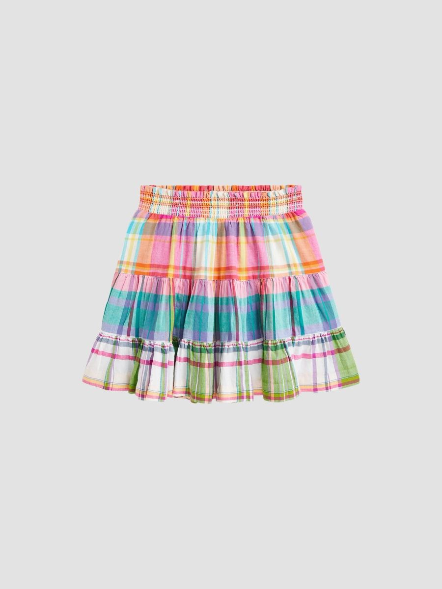 Polo Ralph Lauren Girl's Little Girl's & Girl's Madras Cotton Tiered Skirt - Multi - Size 3