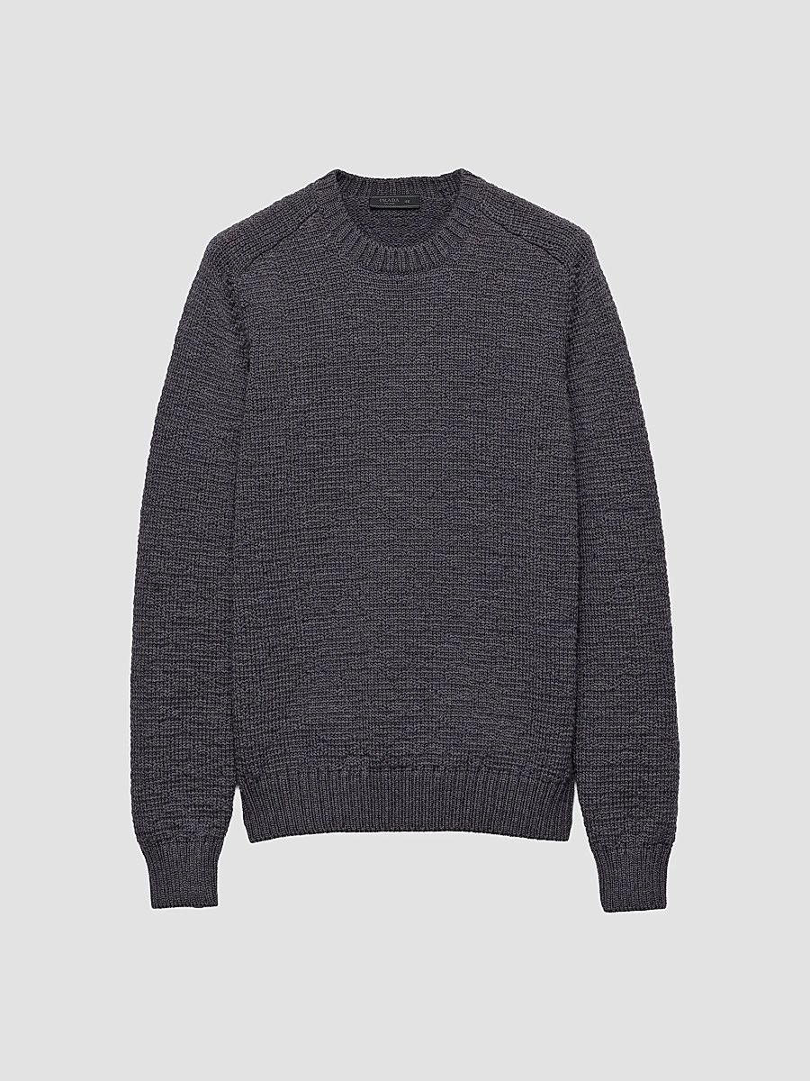 Men's Wool Crewneck Sweater - Grey - Size 44