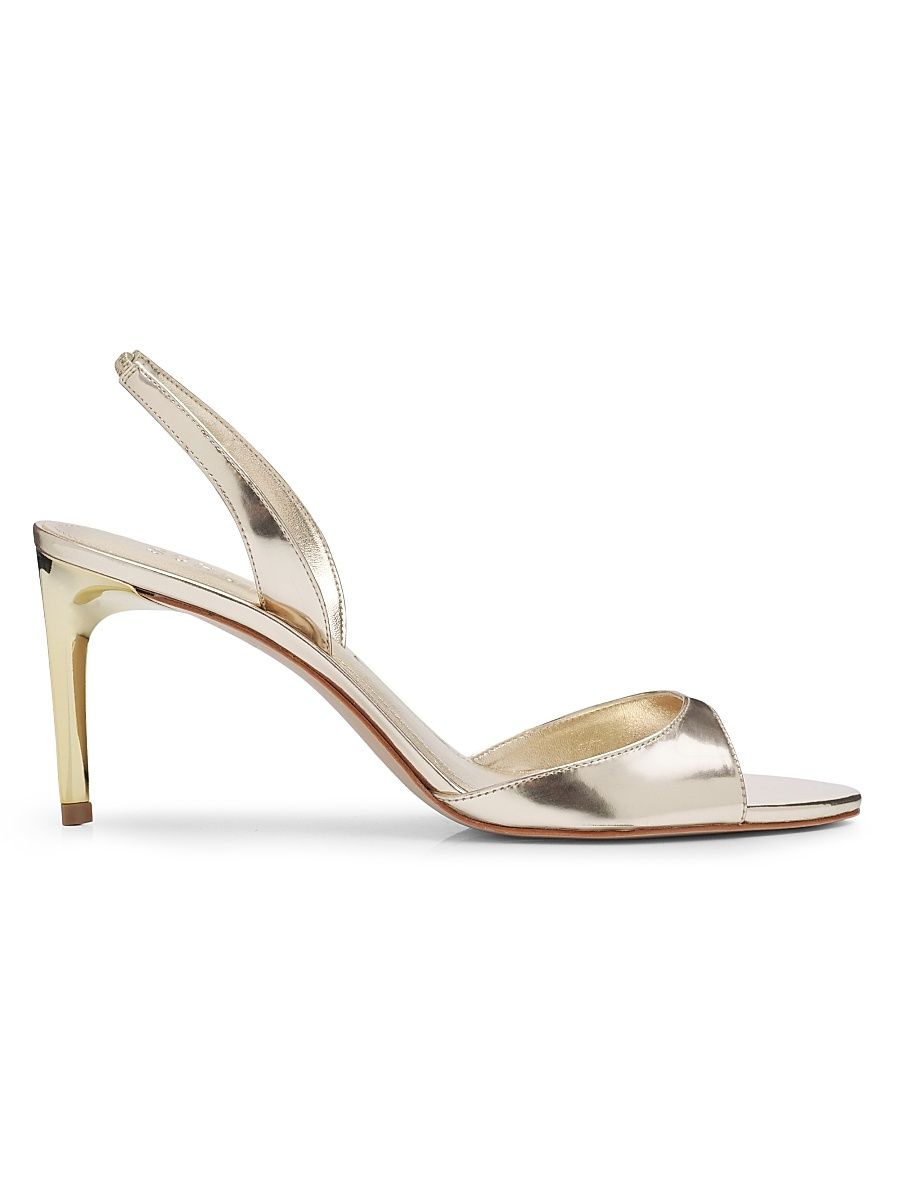 Women's Scarlett Leather Slingback Sandals - Platinum - Size 7