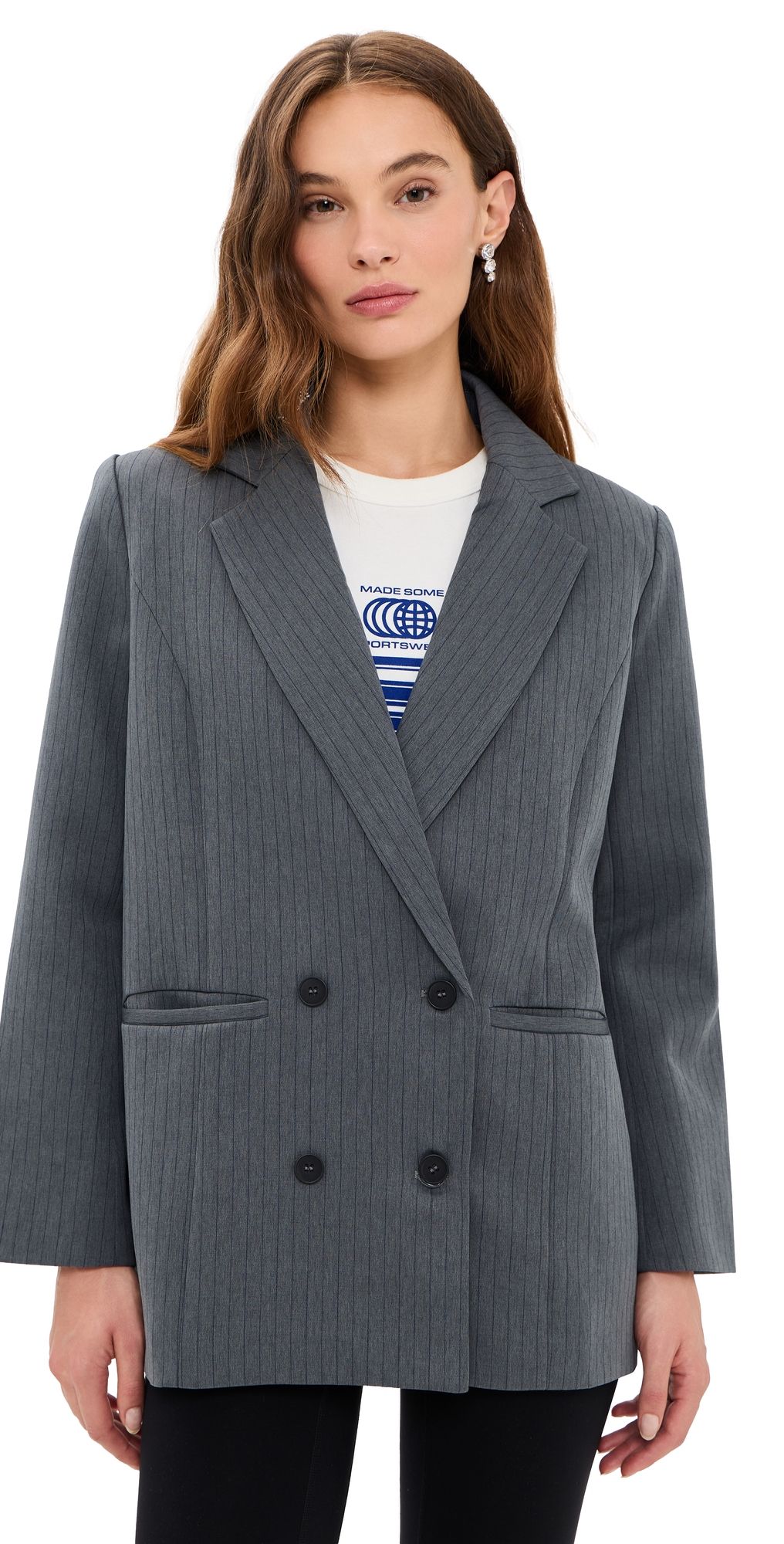 Lioness Hills Blazer Slate Pinstripe XL