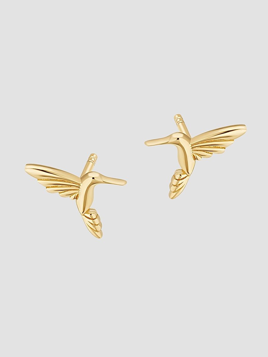 Women's 14K Yellow Gold Freedom Dove Studs - Gold