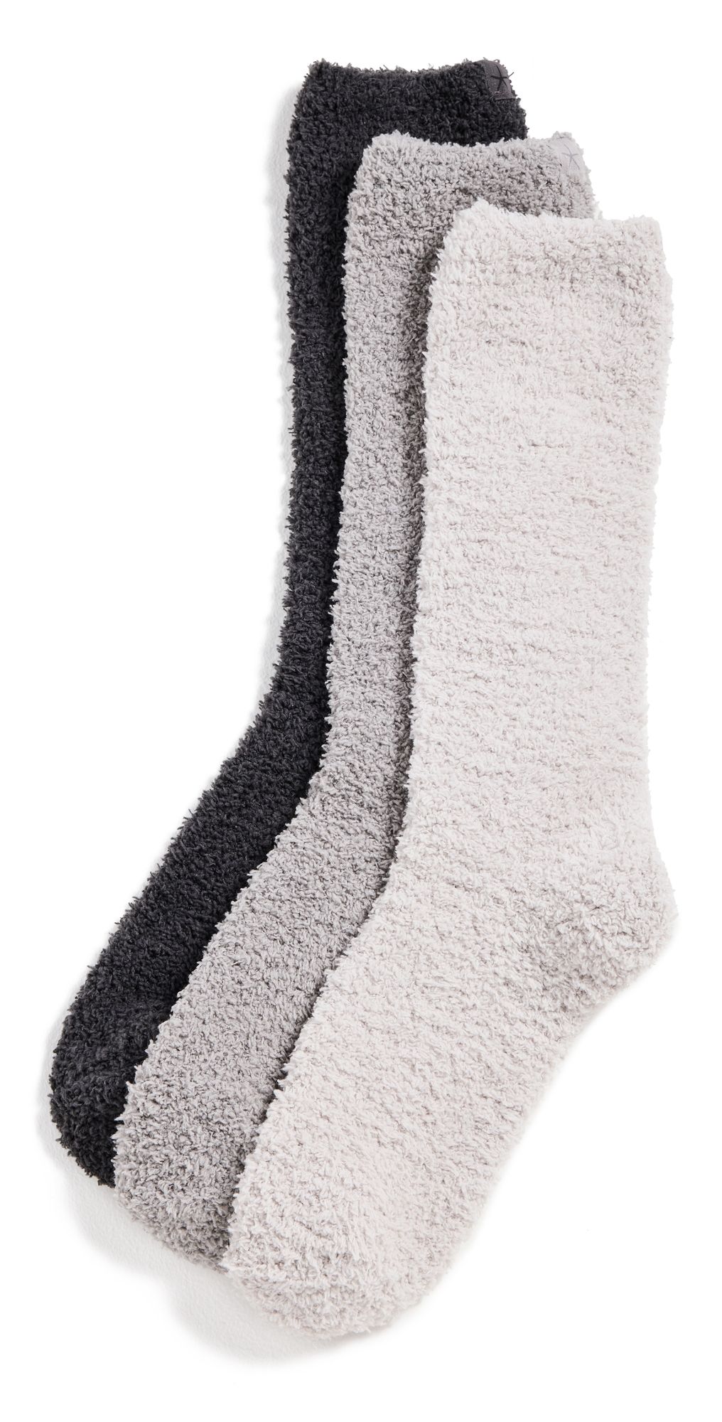 Barefoot Dreams CozyChic 3 Pair Sock Set Carbon Multi One Size