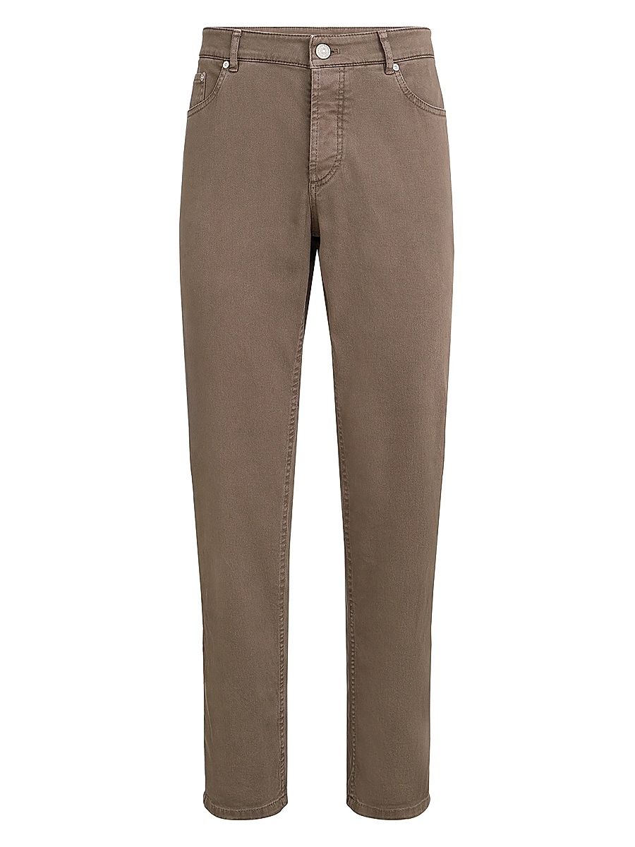 Men's Lightweight Denim Traditional Fit Five Pocket Jeans - Hazelnut - Size 44