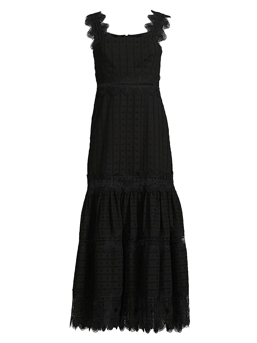 Women's Core Ibiza Cotton Tiered Maxi Dress - Black - Size Small