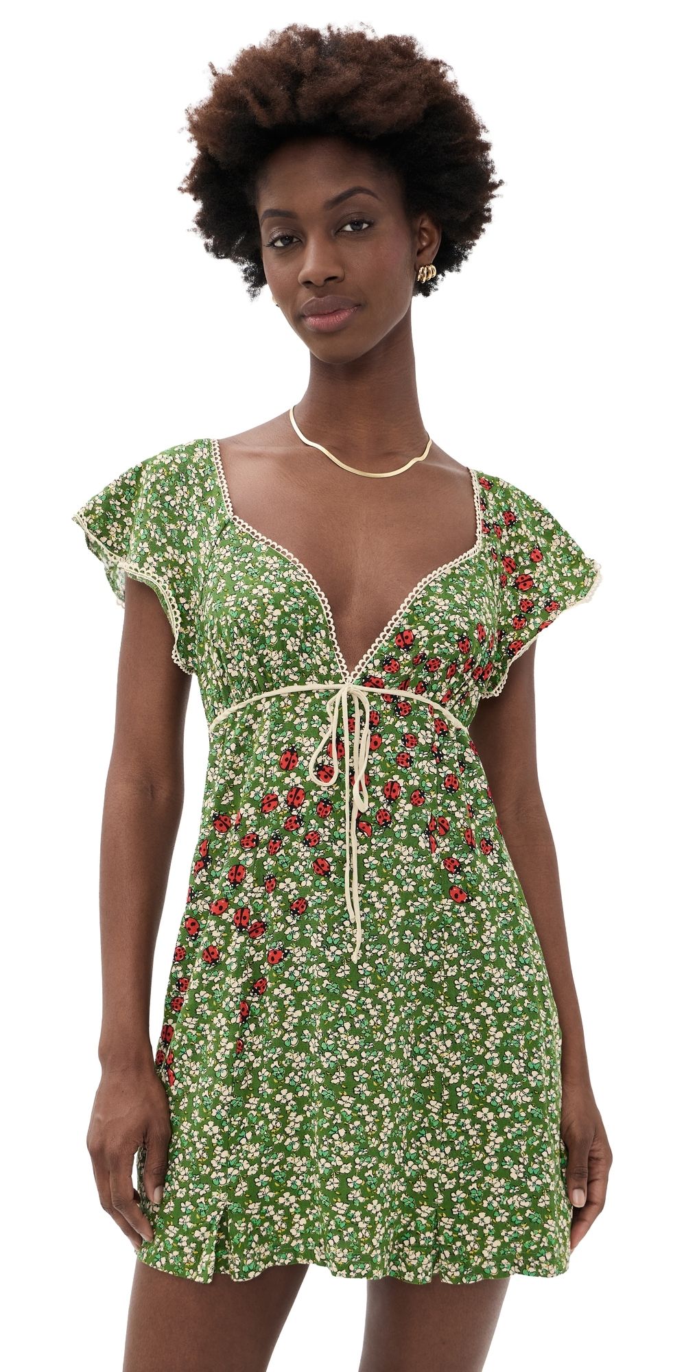 Free People Backroads Mini Dress Forest Combo L