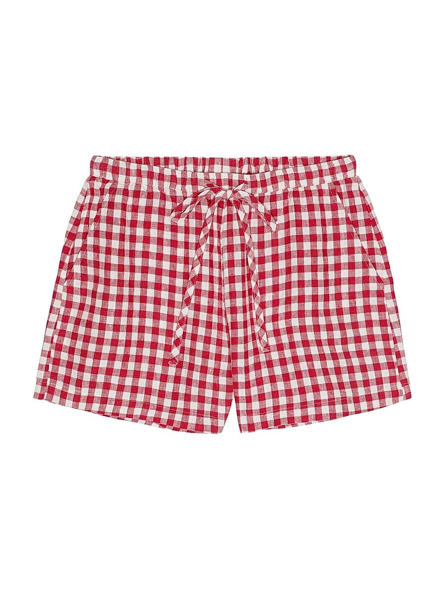 Women's Jenner Gingham Linen Shorts - Picnic Check - Size XS