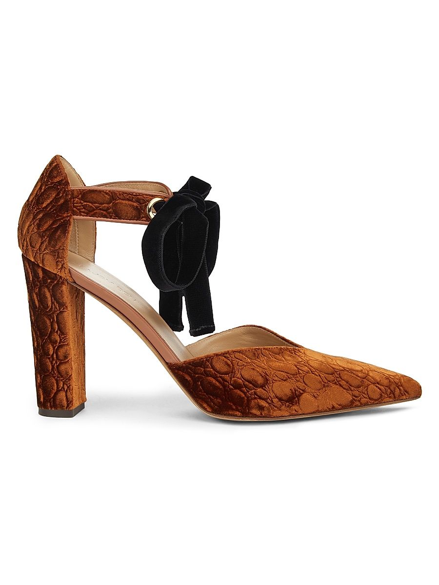 Women's Corinna 85MM Bow Textured Pumps - Rust Copper - Size 9.5