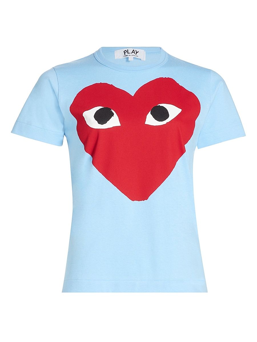 Women's Play Heart Logo T-Shirt - Blue - Size Large