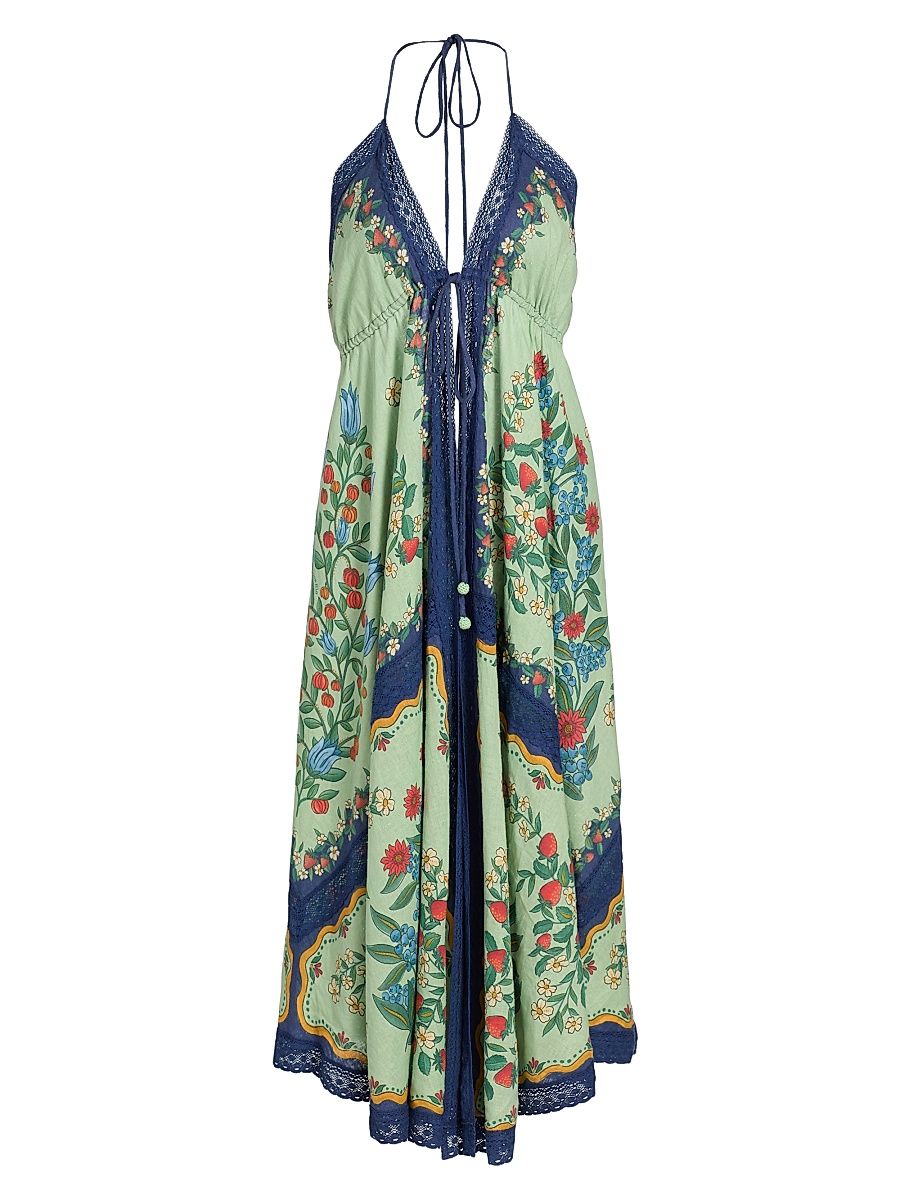 Women's Fruit Beauty Maxi Dress - Faded Green - Size XL