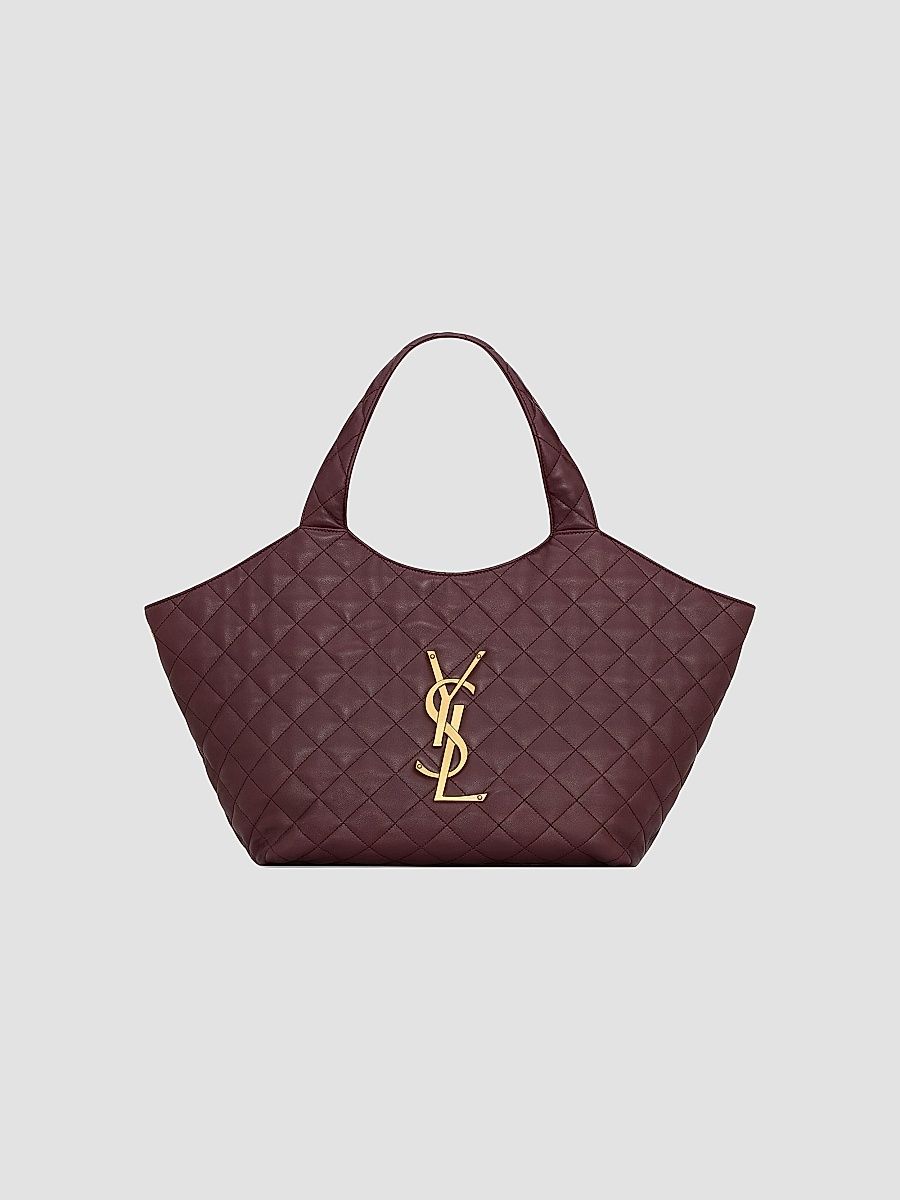 Saint Laurent Women's Icare Tote Bag in Quilted Nappa - Rouge Cabernet