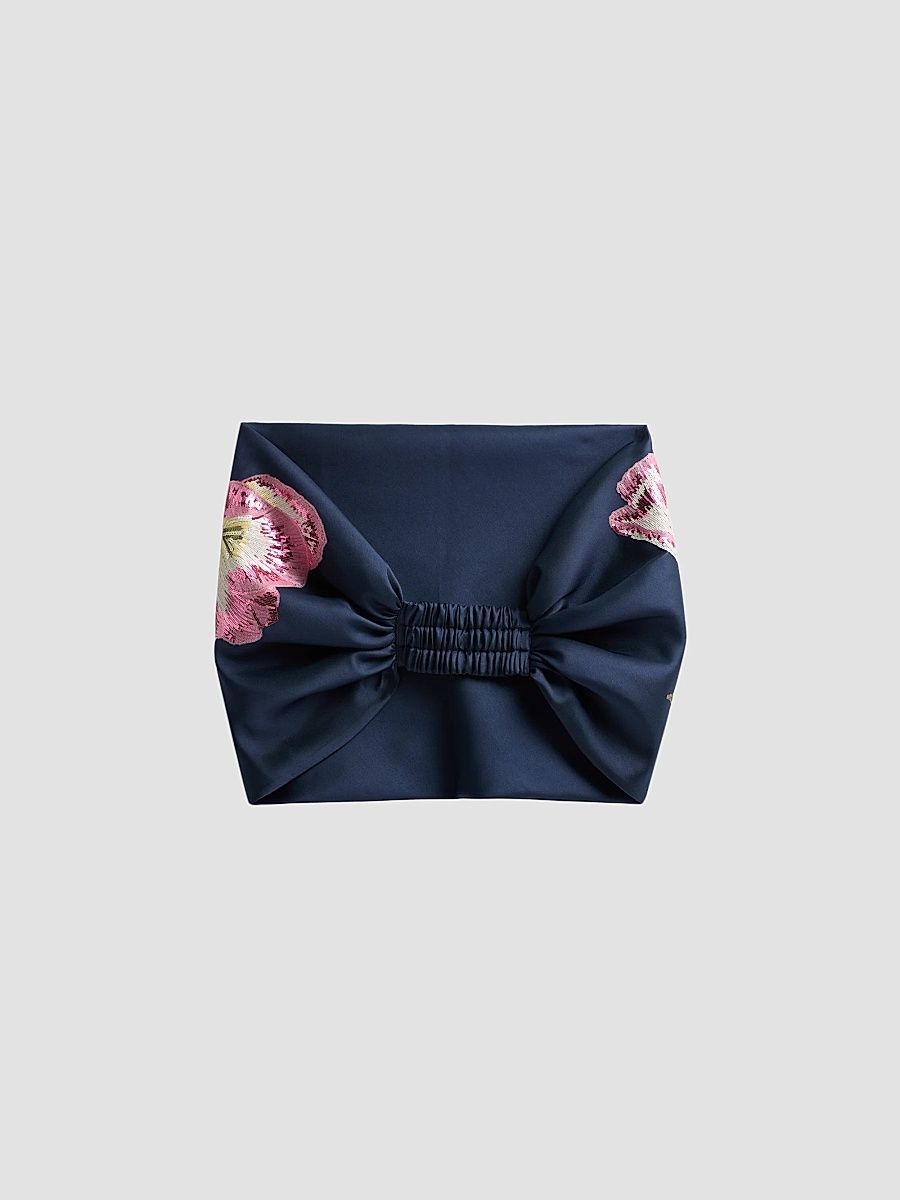 Women's Sequined Tulip Cocoon Wrap - Navy - Size 16