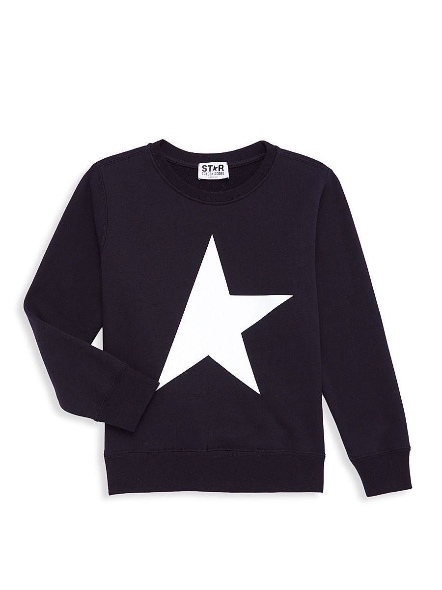 Little Boy's & Boy's Star Graphic Crewneck Sweatshirt - Dark Blue - Size 8