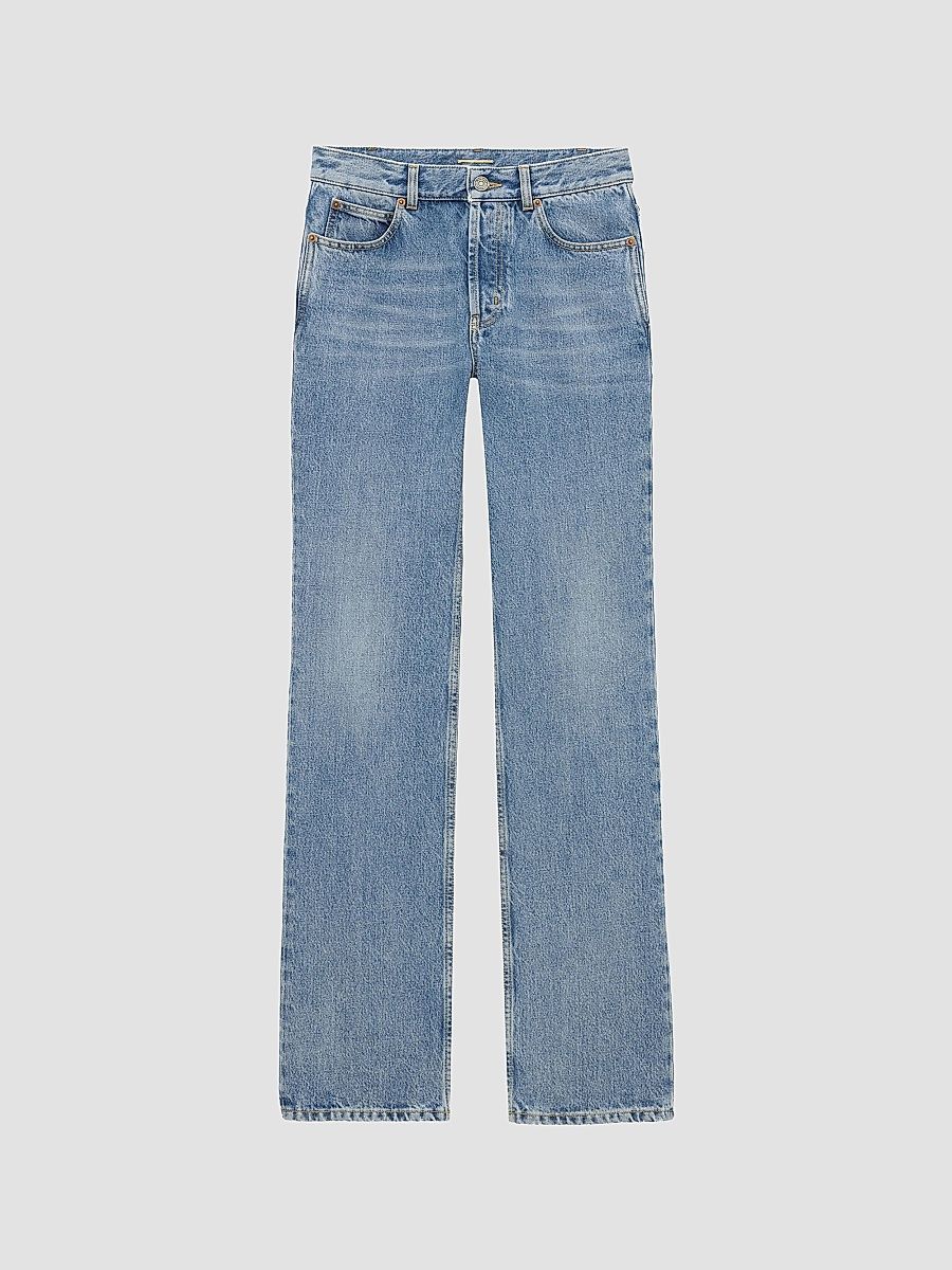 Saint Laurent Women's Nico Low-Rise Jeans in Bahamas Denim - Blue - Size 27