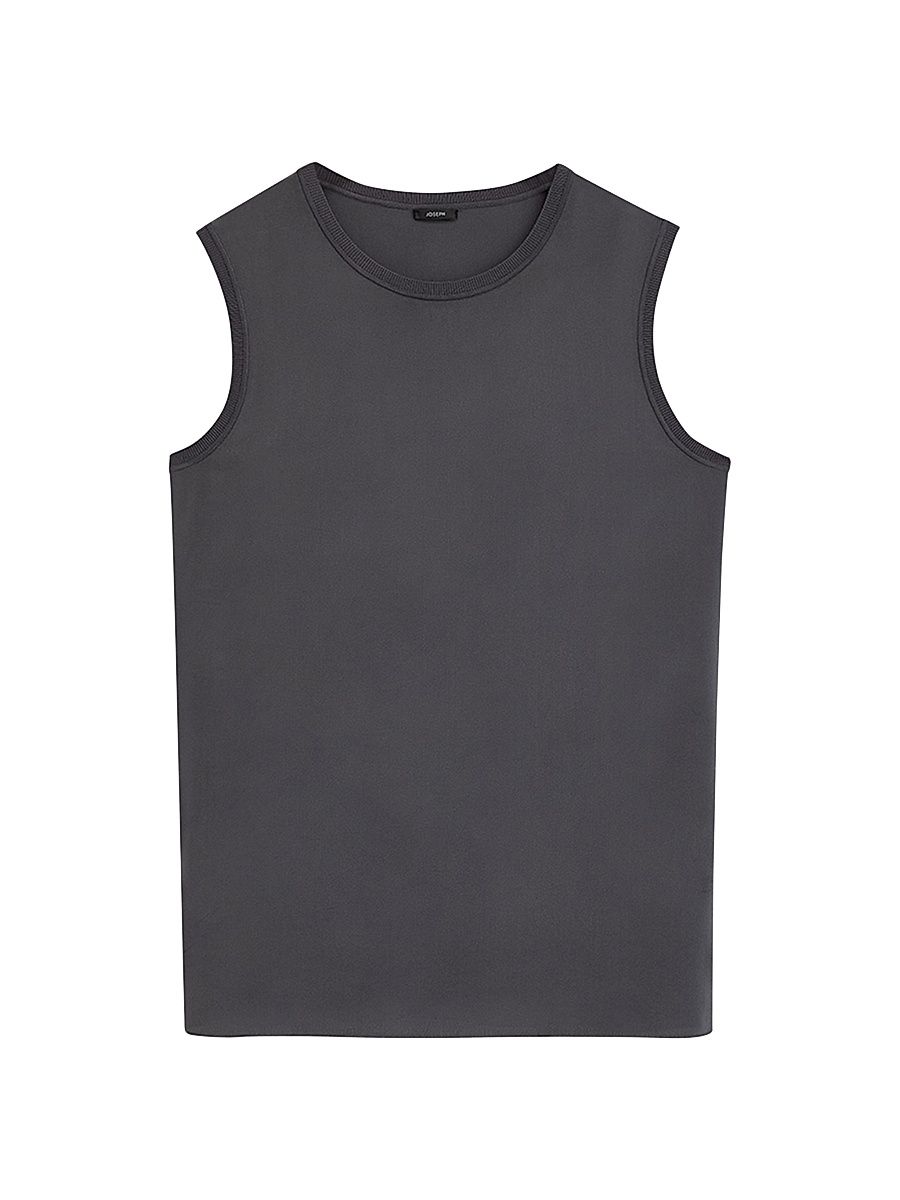 Women's Bley Silk Crepe Sleeveless Top - Dark Grey - Size 12