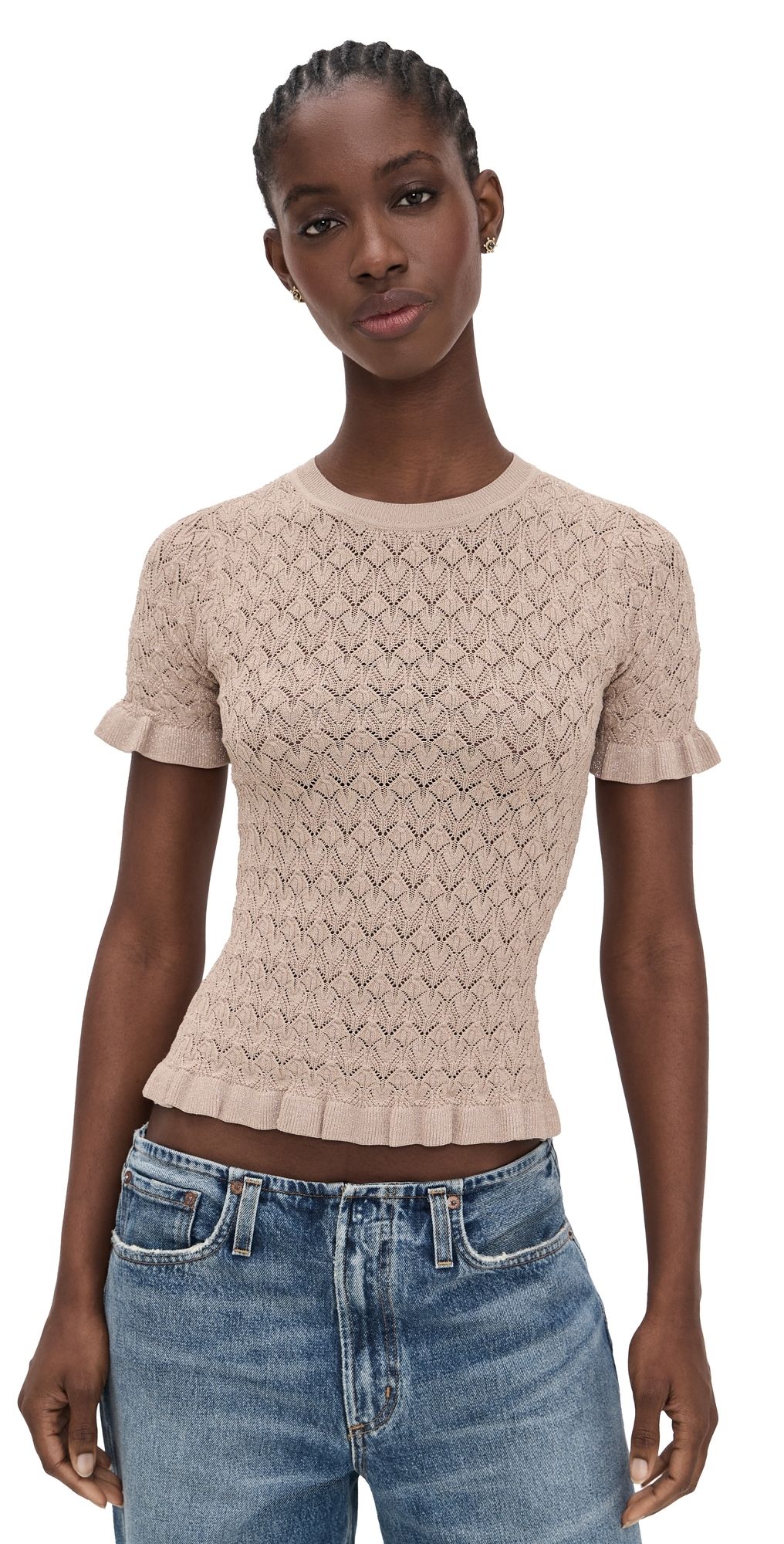 Sea Ruby Knit Tee Champagne XS